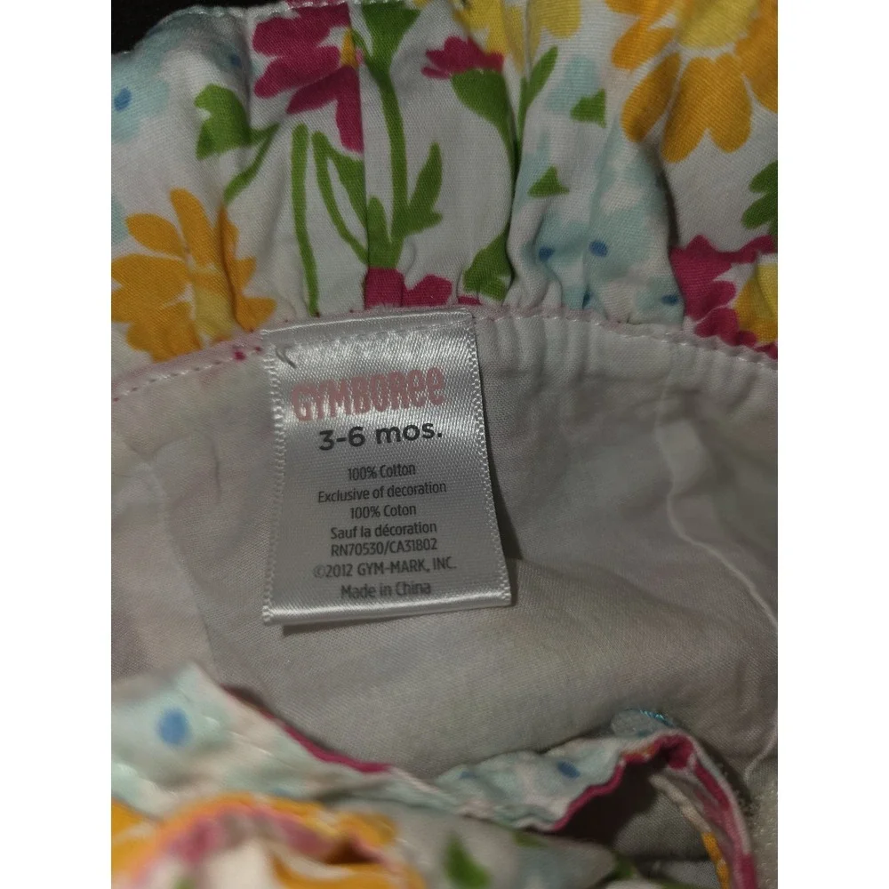 Gymboree layette line spring blossom‎ floral dress and hat size 3 6 months
